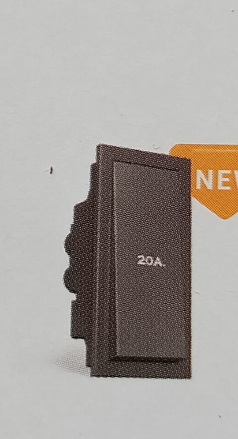 16A 1 WAY SWITCH WITH INDICATOR BLACK 1 MODULE