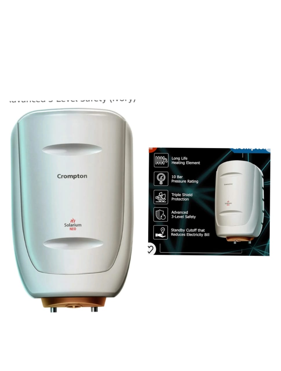 CROMPTON SOLARIUM NEO 25 LITRE 4 STAR RATED STORAGE WATER HEATER