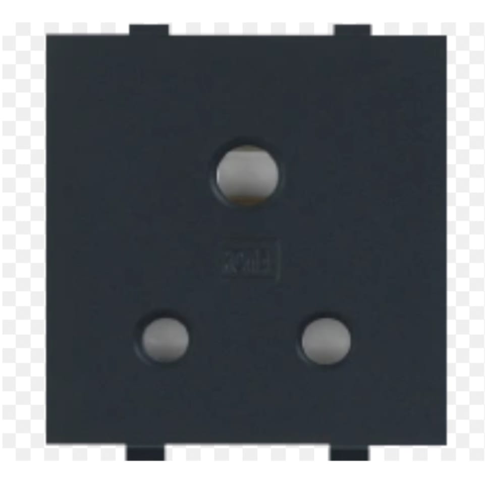 ANCHOR ROMA URBAN BLACK/ SILVER  6A 3 PIN ROUND SOCKET 2M