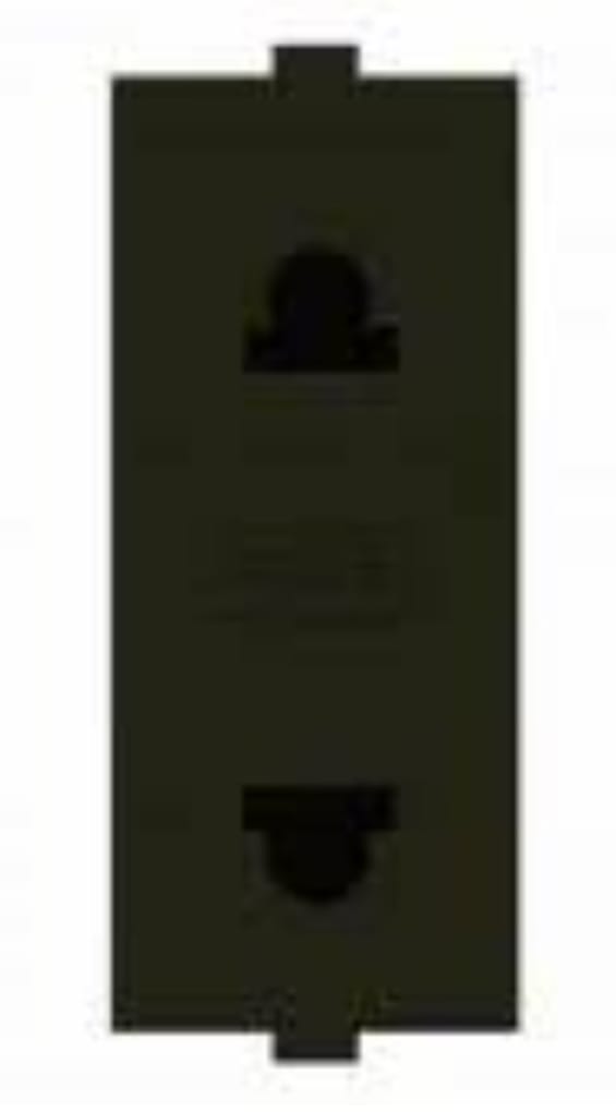 ANCHOR ROMA URBAN BLACK/ SILVER  6A 2 PIN ROUND SOCKET W/O SHUTTER ISI