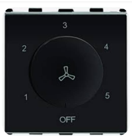 ANCHOR ROMA URBAN BLACK/ SILVER  100W  5 STEP FAN REGULATOR 2M