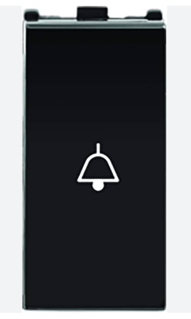 ANCHOR ROMA URBAN BLACK/ SILVER 6A BELL PUSH SWITCH 1M